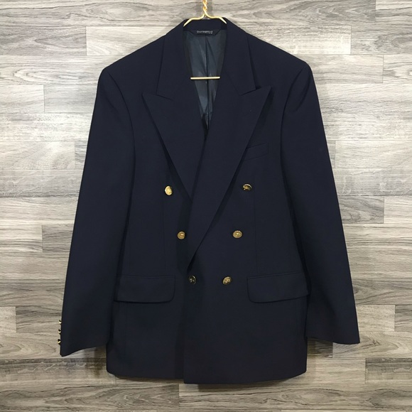 Burberrys’ Navy Blue Wool Blazer - Picture 2 of 8